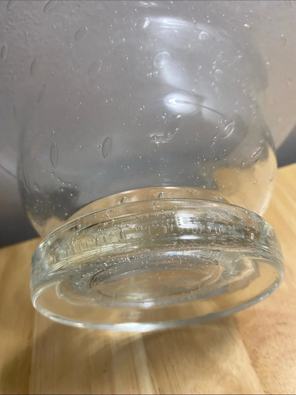 Handblown Bullicante controlled bubble glass pedestal bowl.